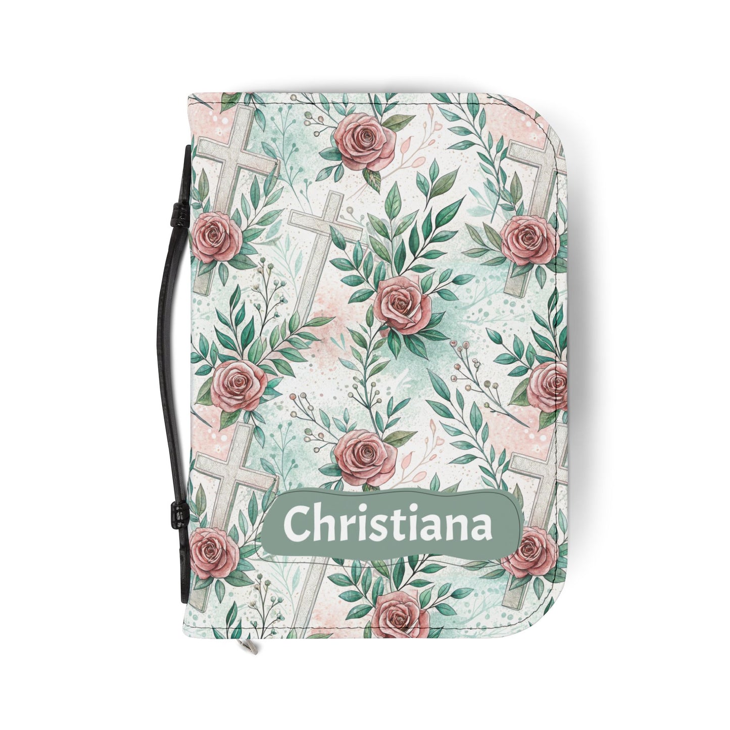Floral Cross Bible Cover - Personalized Christian Journal Sleeve| Baptism | Christening | Anniversary | Birthday Gifts.
