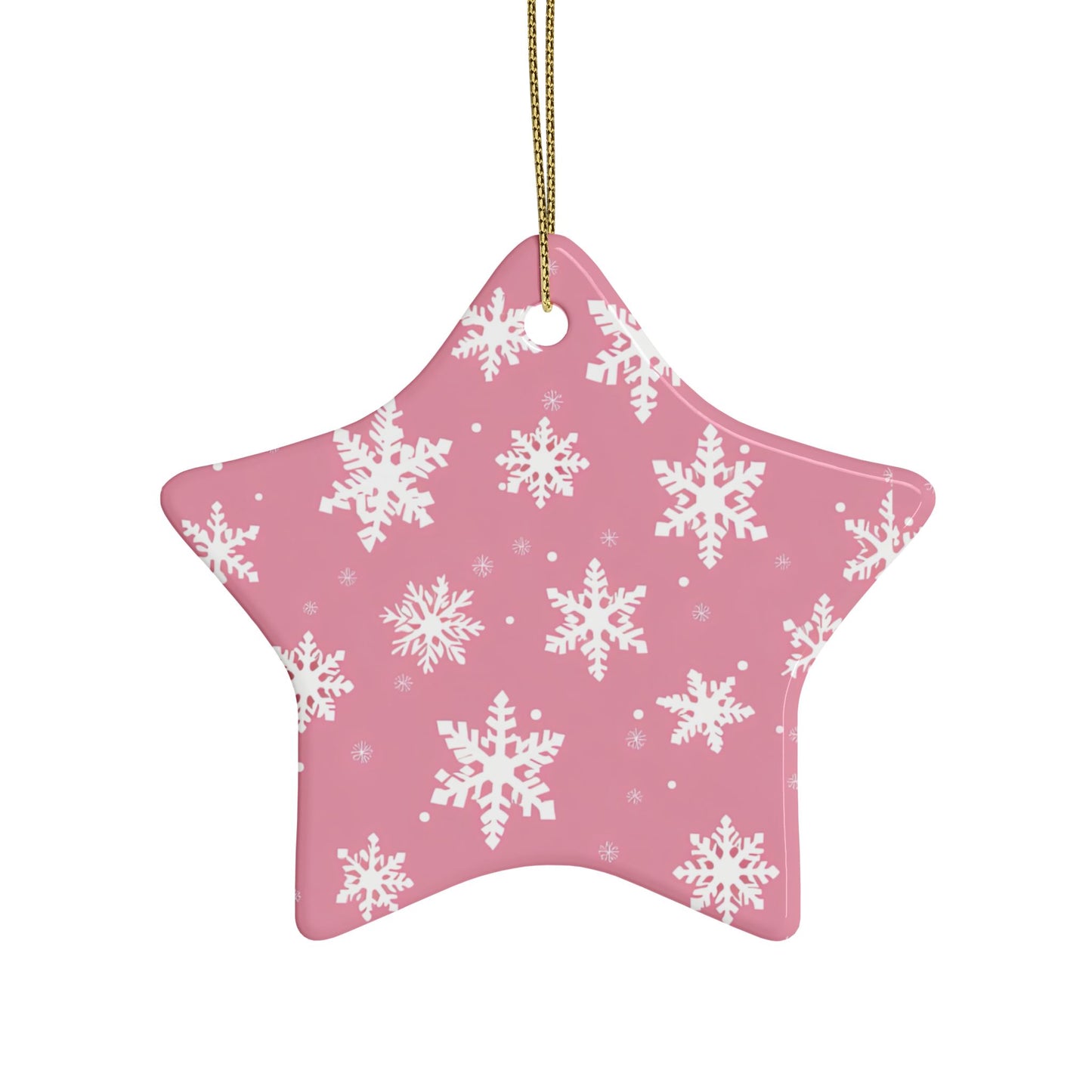 Pink Snowflake Elegance Ceramic Ornaments (1pcs, 5pcs, 10pcs, 20pcs)