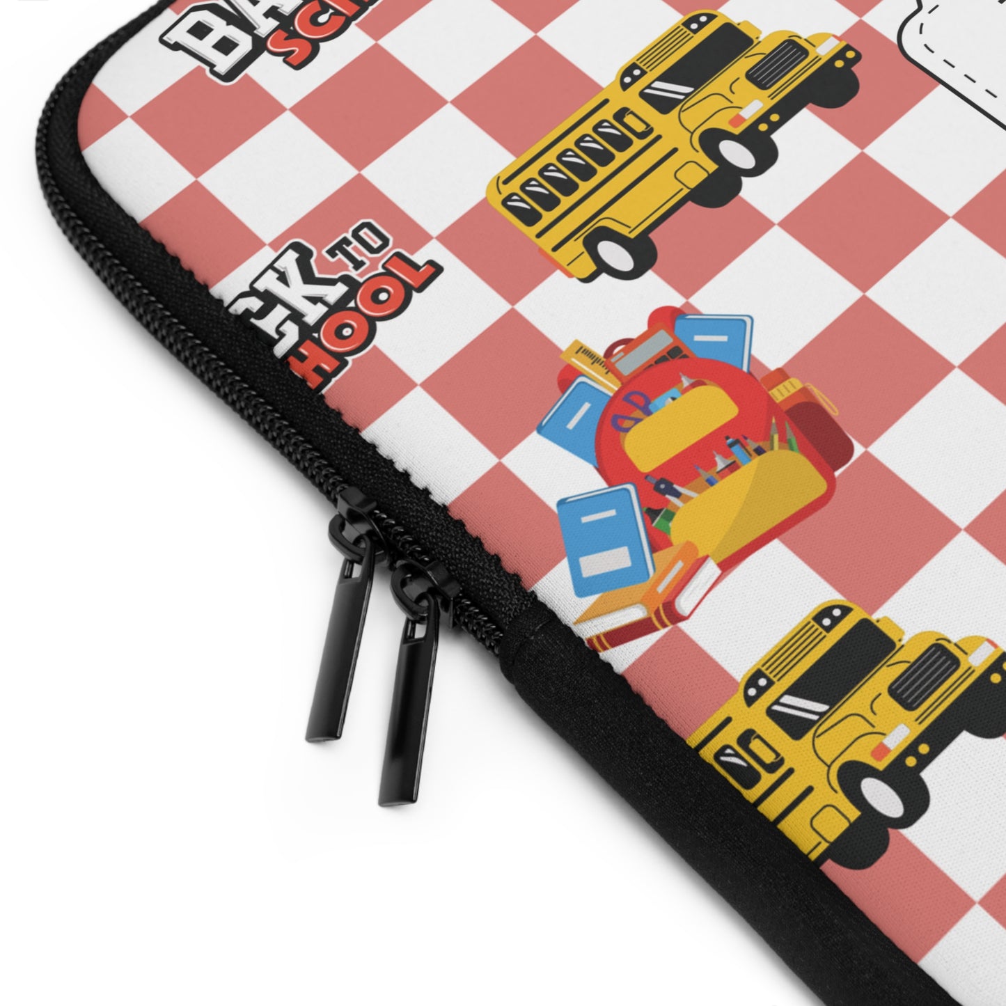 Personalized Red SchoolYard Chic Laptop Sleeve with Composition Book Inspired Design, Customizable Tech Case, School Supplies, Gift for Students, College Essentials, Back to School