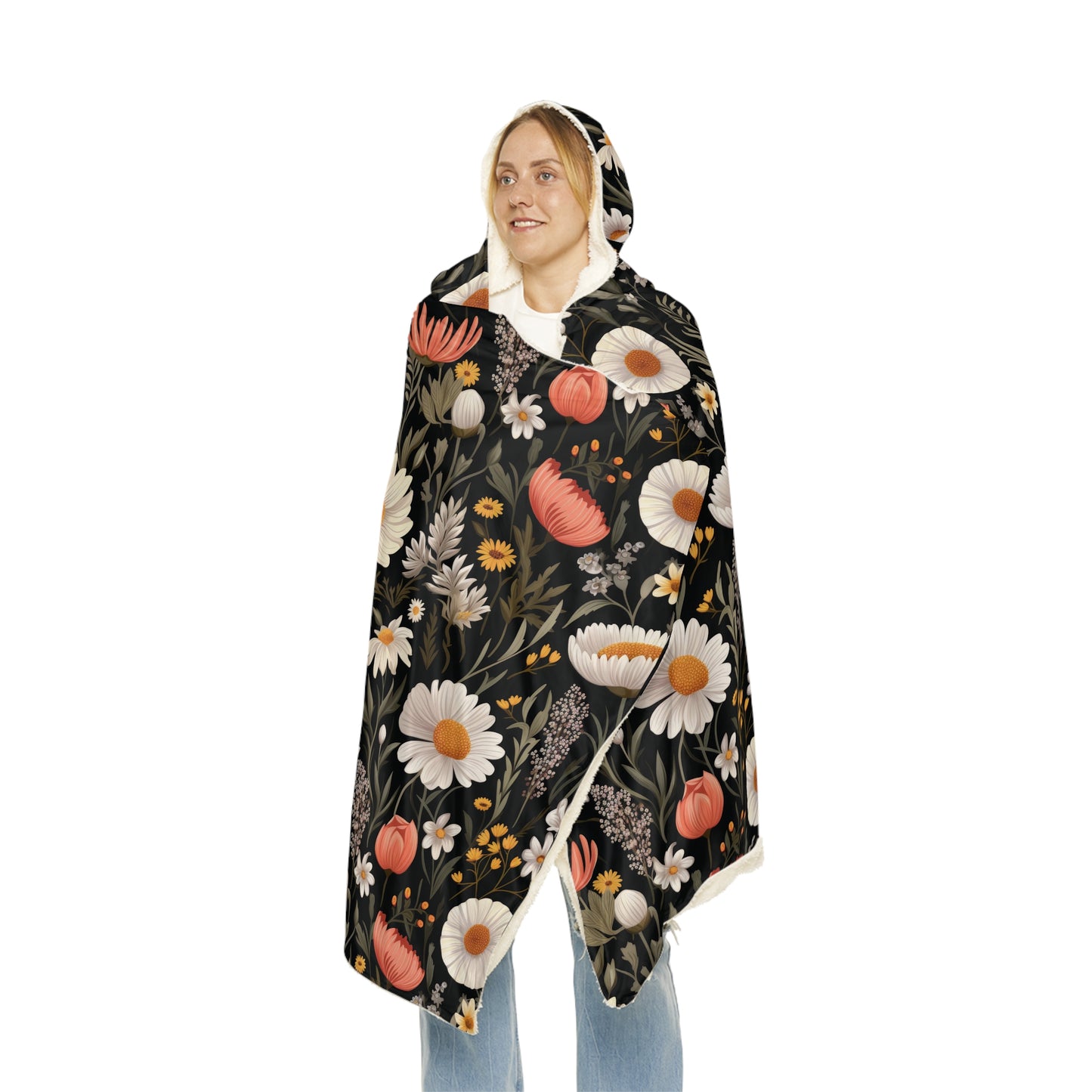 Blossom Elegance: Noir Garden Snuggle Blanket