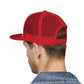 Red 'ELOHIM, GENESIS 1:1'  Embroidered 5 Panel Trucker Cap | Casual Style Hat, Adjustable, Unisex, Perfect Gift for Outdoors, Festivals, Daily Wear
