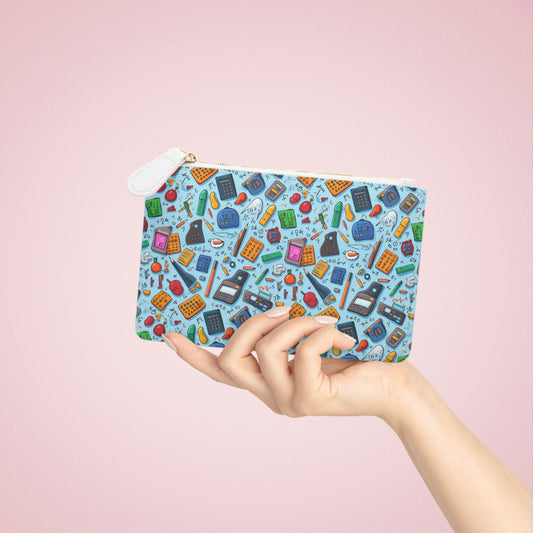 Blue Academic Colorful Retro Mini Clutch Bag - Perfect for School & Everyday Use