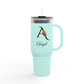 Personalized Floral Initial 40oz Travel Mug