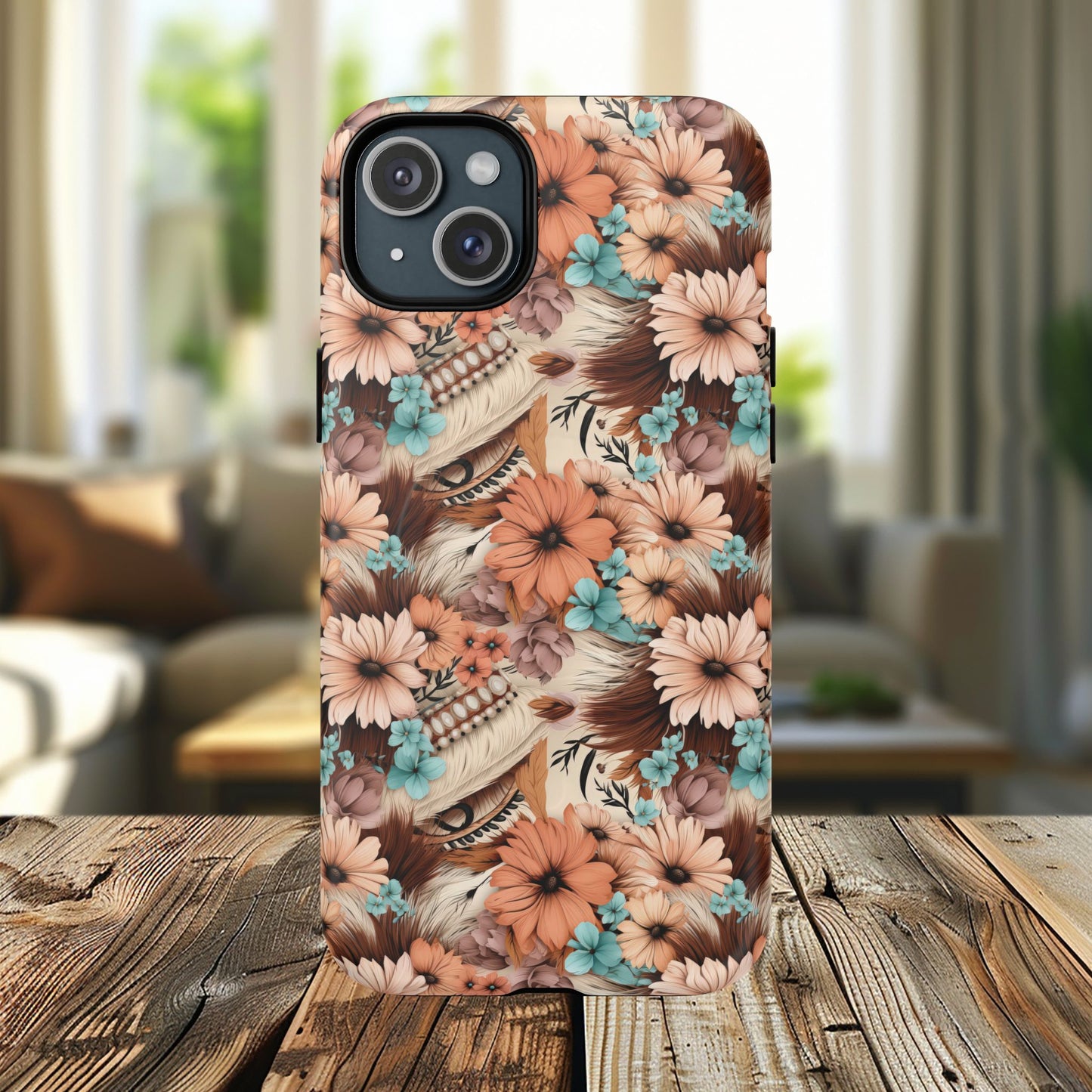 Spirit in Bloom Tough iPhone Magnetic Cases, Cute iPhone Accessories, Flower Design, Gifts for iPhone 14, 15, 16, 17, Pro Max, Boho Style, Western Style