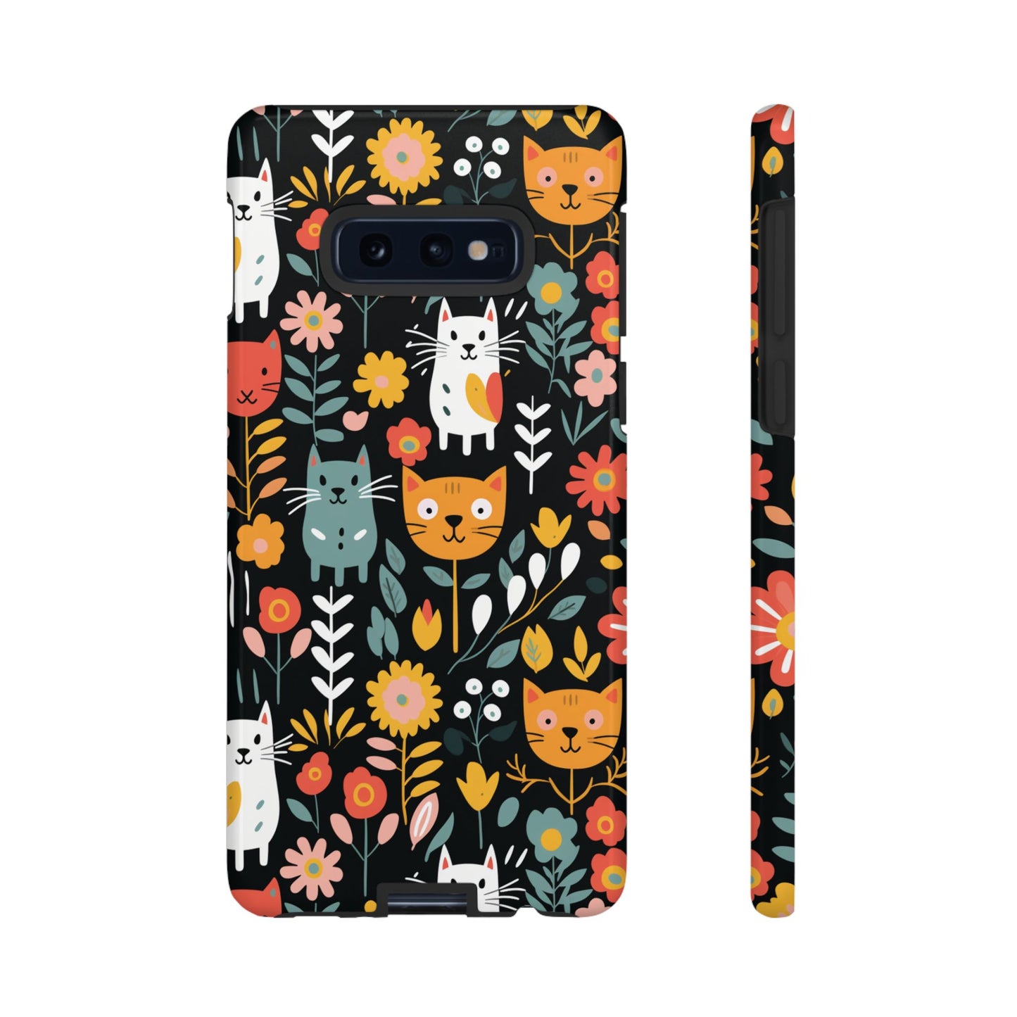 Whimsical Feline Garden iPhone, Samsung or Google Pixel Tough Cases