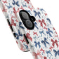 Patriotic Coquette Tough iPhone Magnetic Case, Stylish Gift for Her, Summer Celebrations, Cute Bow Design