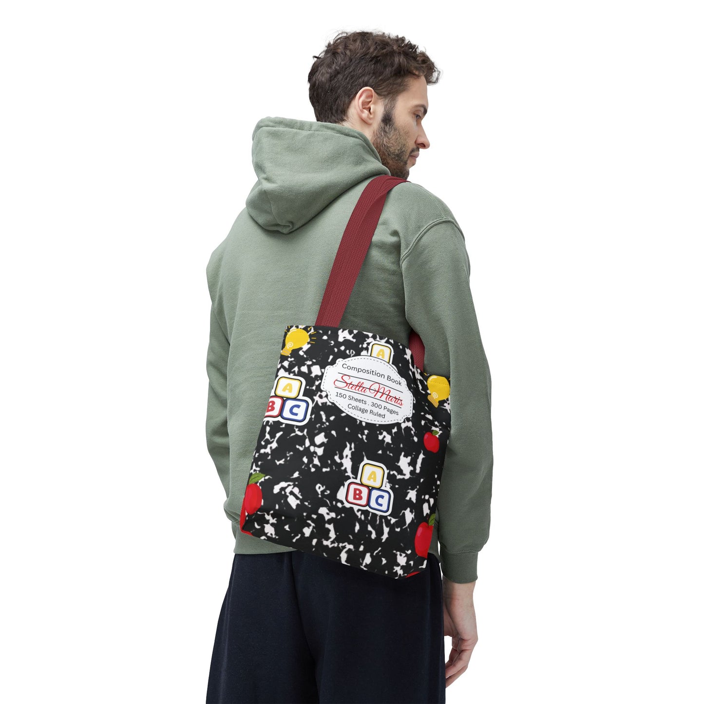 Personalized Composition Book InspiredTote Bag, Back to School Tote, Teacher Gift, Kids Bag, Custom Name Bag, Educational Accessories, Back to School Tote Bag.