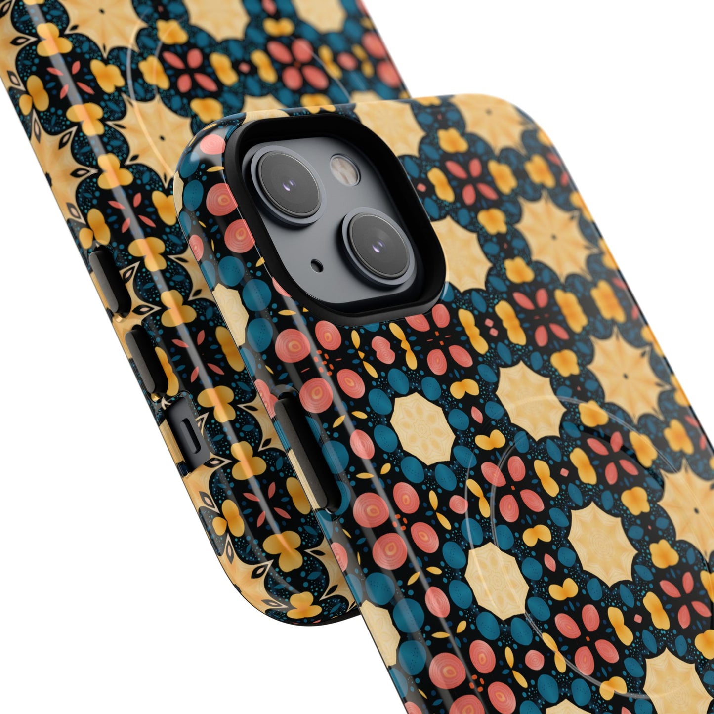 Celestial Spice Tiling Colorful Tough Magnetic iPhone Case, Unique iPhone Cover, Artistic Mobile Shell, Durable Design Accessory, Trendy Gift Idea, MagSafe® iPhone Case.