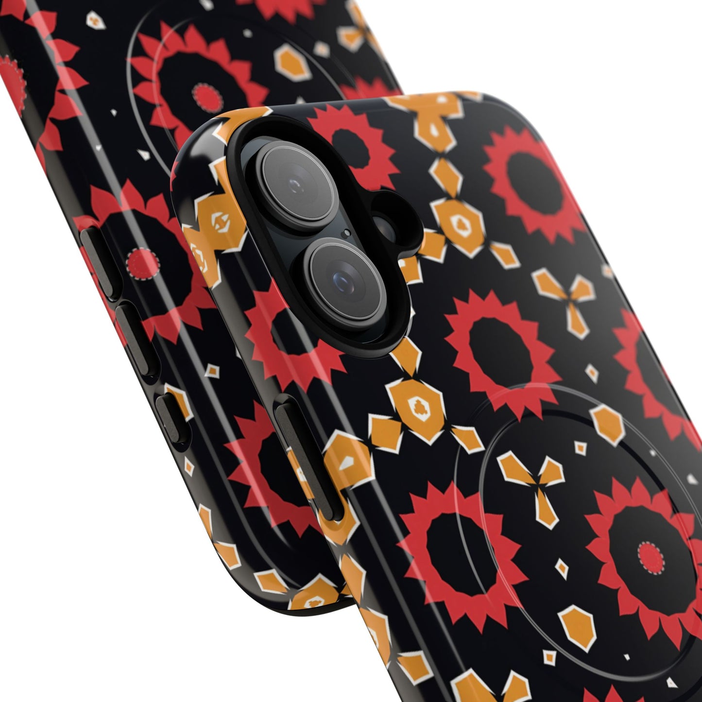 Midnight Ember Bloom Tough Magnetic iPhone Case, Bohemian Floral Design, Stylish iPhone Protection, Gift for Her, Trendy iPhone Accessories