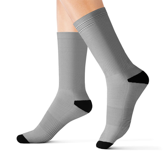 Monochrome Lines Sublimation Socks - High-Quality Comfort with Stylish Sublimated Print