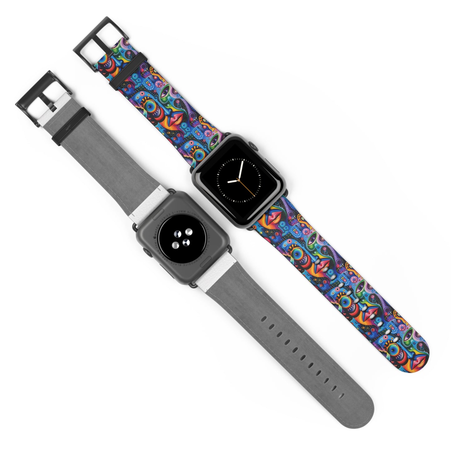 Psychedelic Visions Colorful Artistic Watch Band - Vibrant Design for Unique Style.