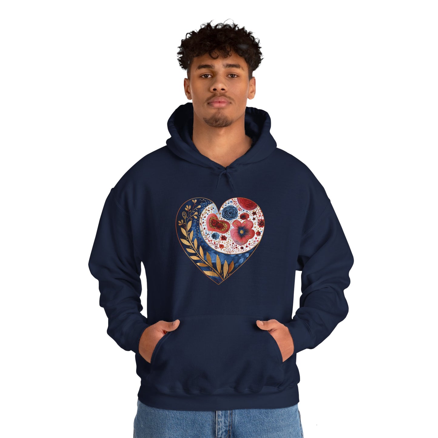 Floral Heart Unisex Heavy Blend™ Hooded Sweatshirt