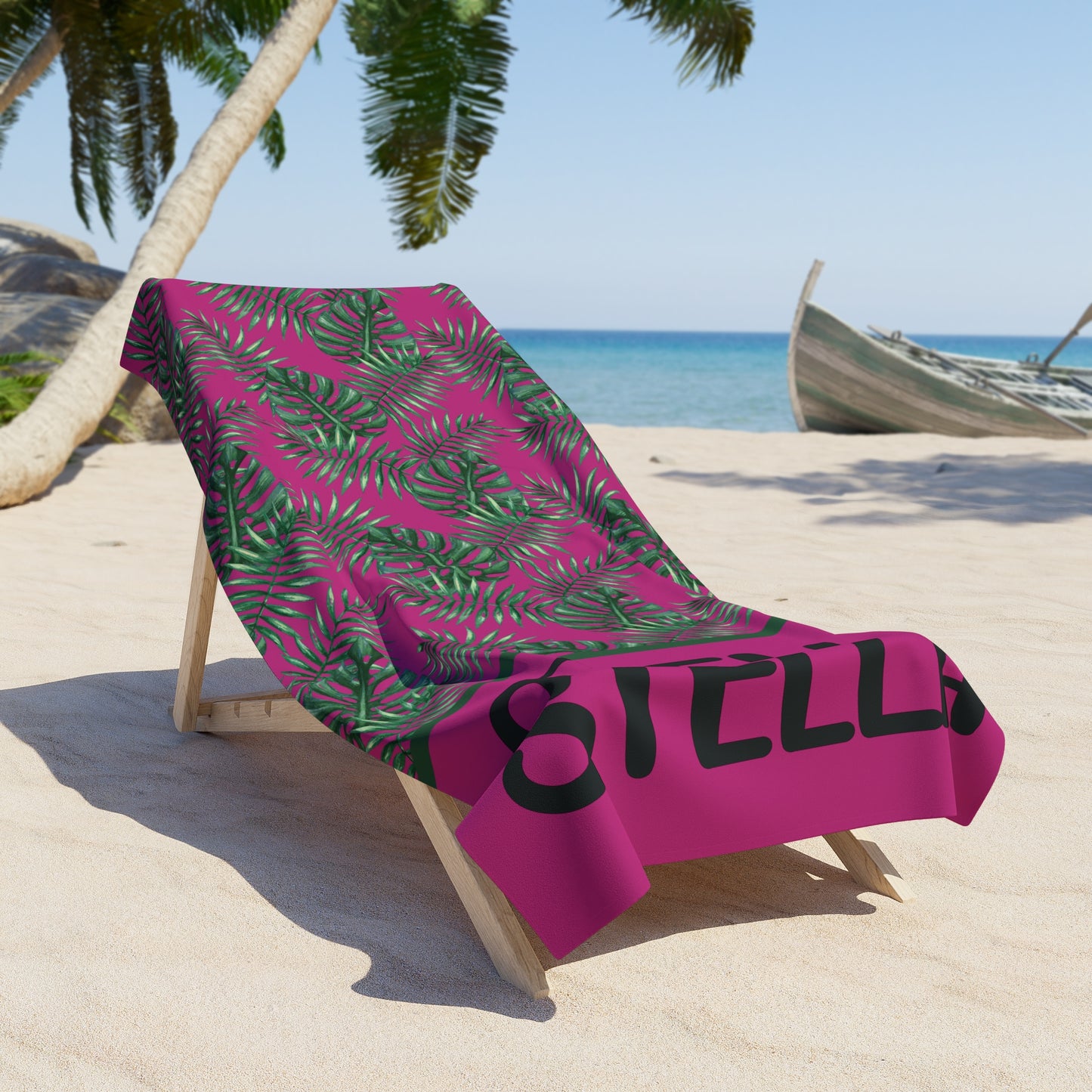 Tropical Bliss Pink Beach Towel