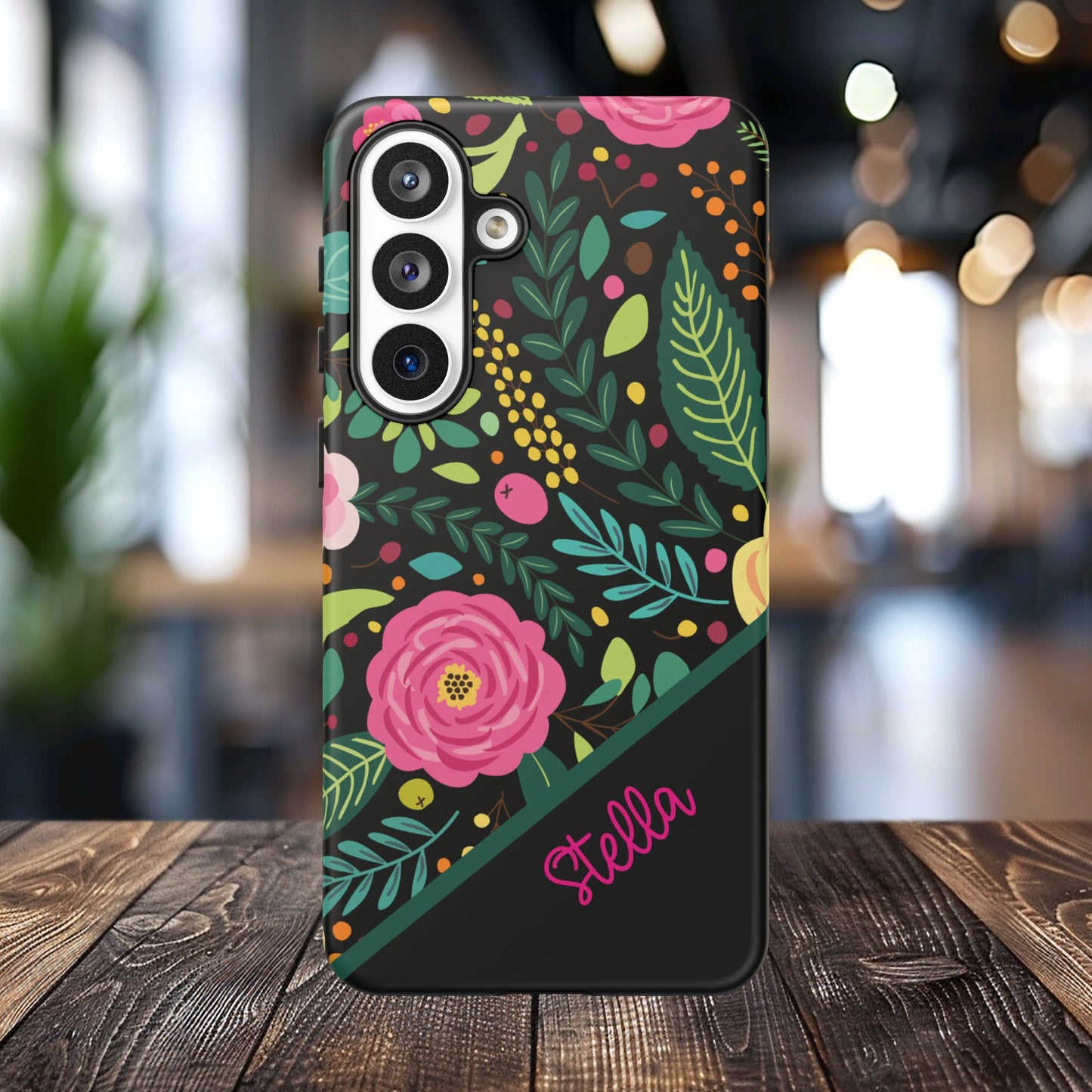Personalized Floral Fantasy Samsung and Google Pixal Phone Case – Personalized Tough Cases with Colorful Garden Design