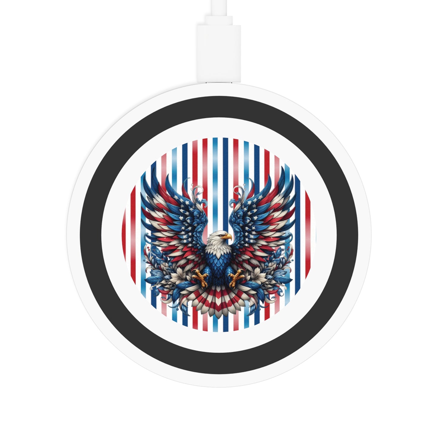 Patriotic Pride Wireless Charging Pad with Stripes