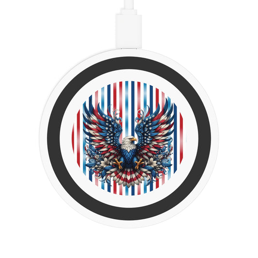 Patriotic Pride Wireless Charging Pad with Stripes