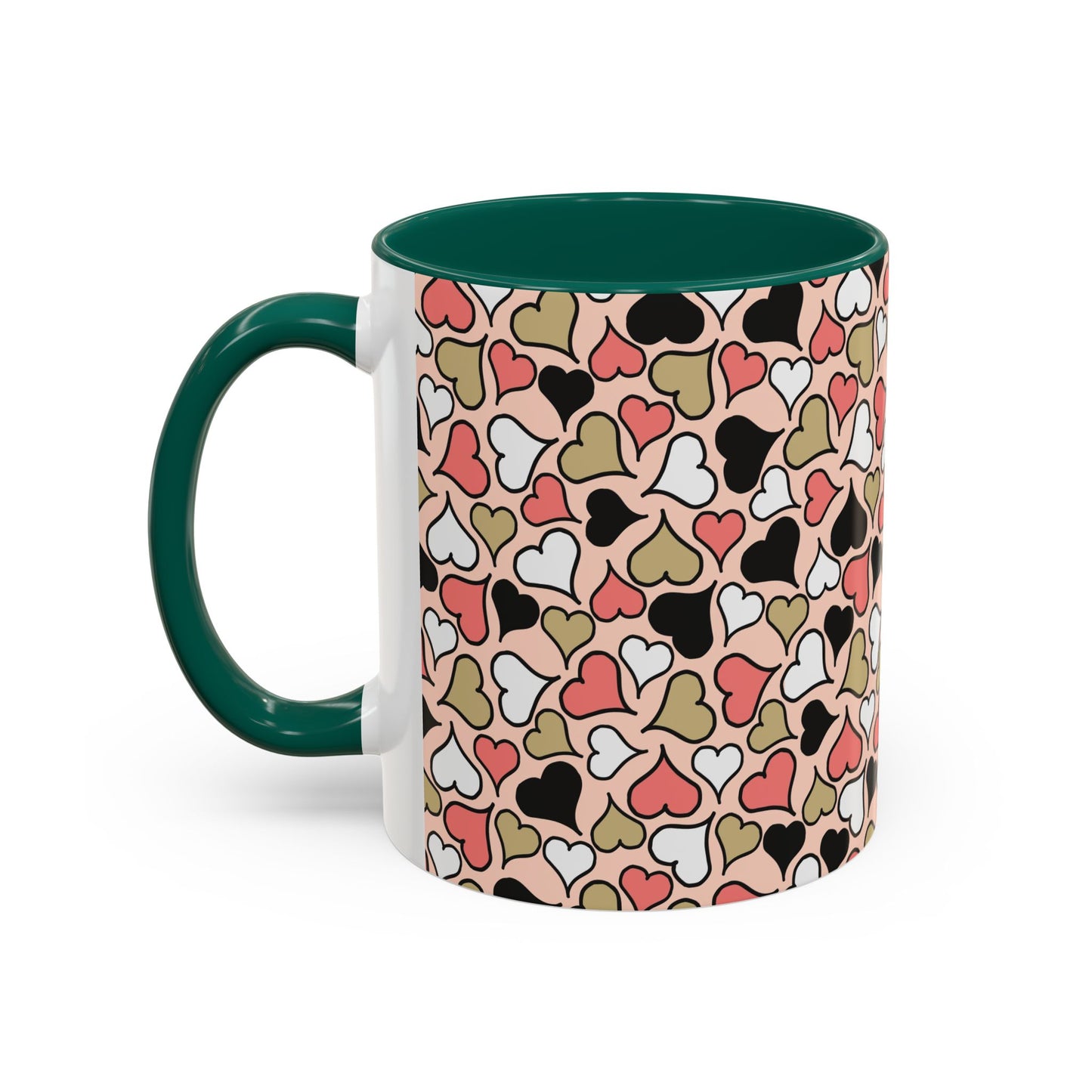 Heart Patterned Coffee Mug - Colorful Love Design, Perfect for Gifts & Celebrations