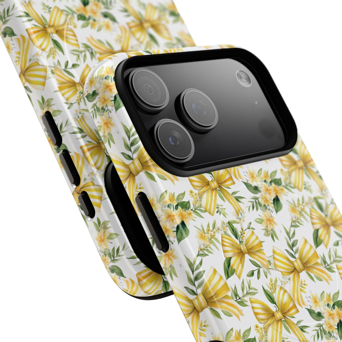 Sunshine Coquette Bows Tough Magnetic iPhone Case, Durable iPhone Cover, Girly Tech Accessory, Nature-Inspired Gift for Her, Spring Decor