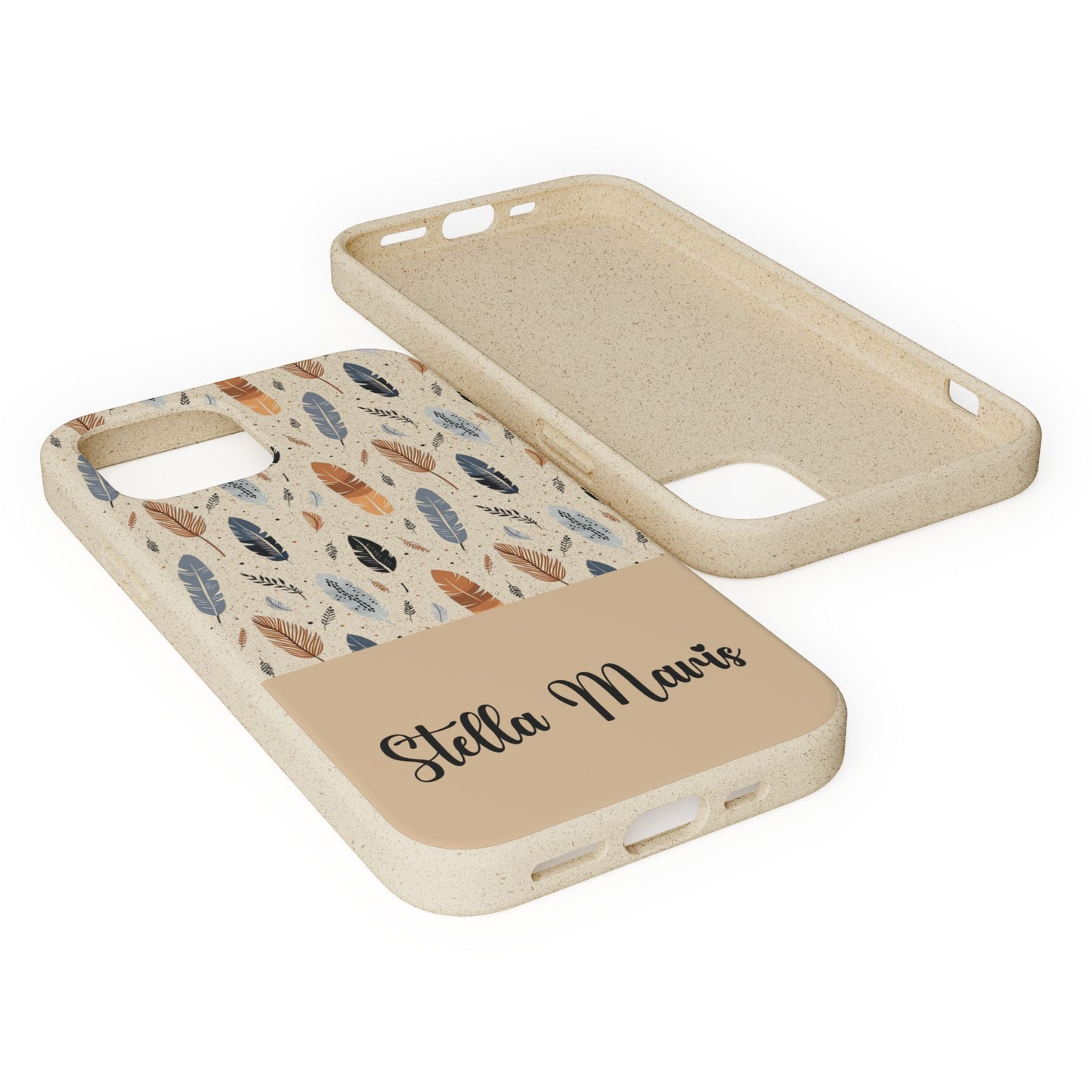 Personalized Whispering Feathers Samsung Biodegradable Case, Custom Name Case.