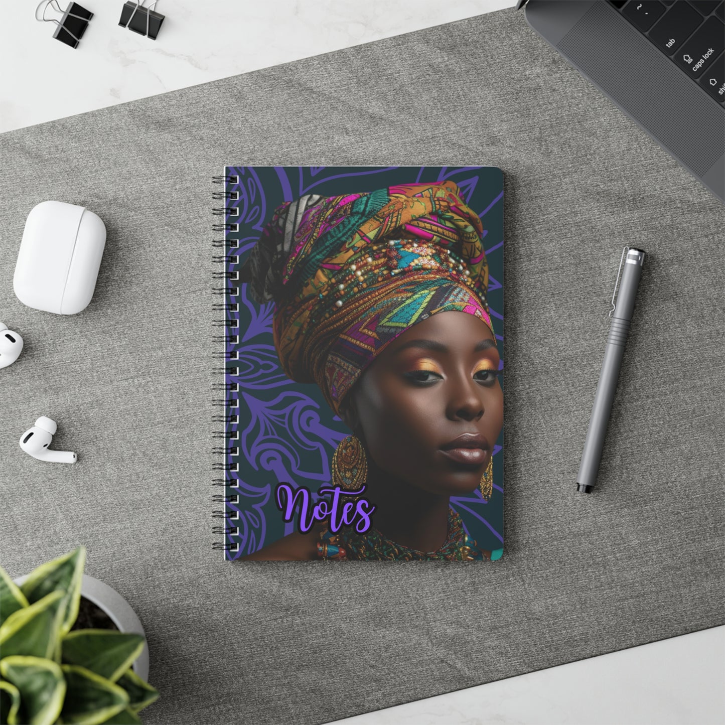 Elegant Cultural Notes Notebook, Perfect for Journaling, Gift for Students, Travelers, Back to School, Spirituality, African Art Design