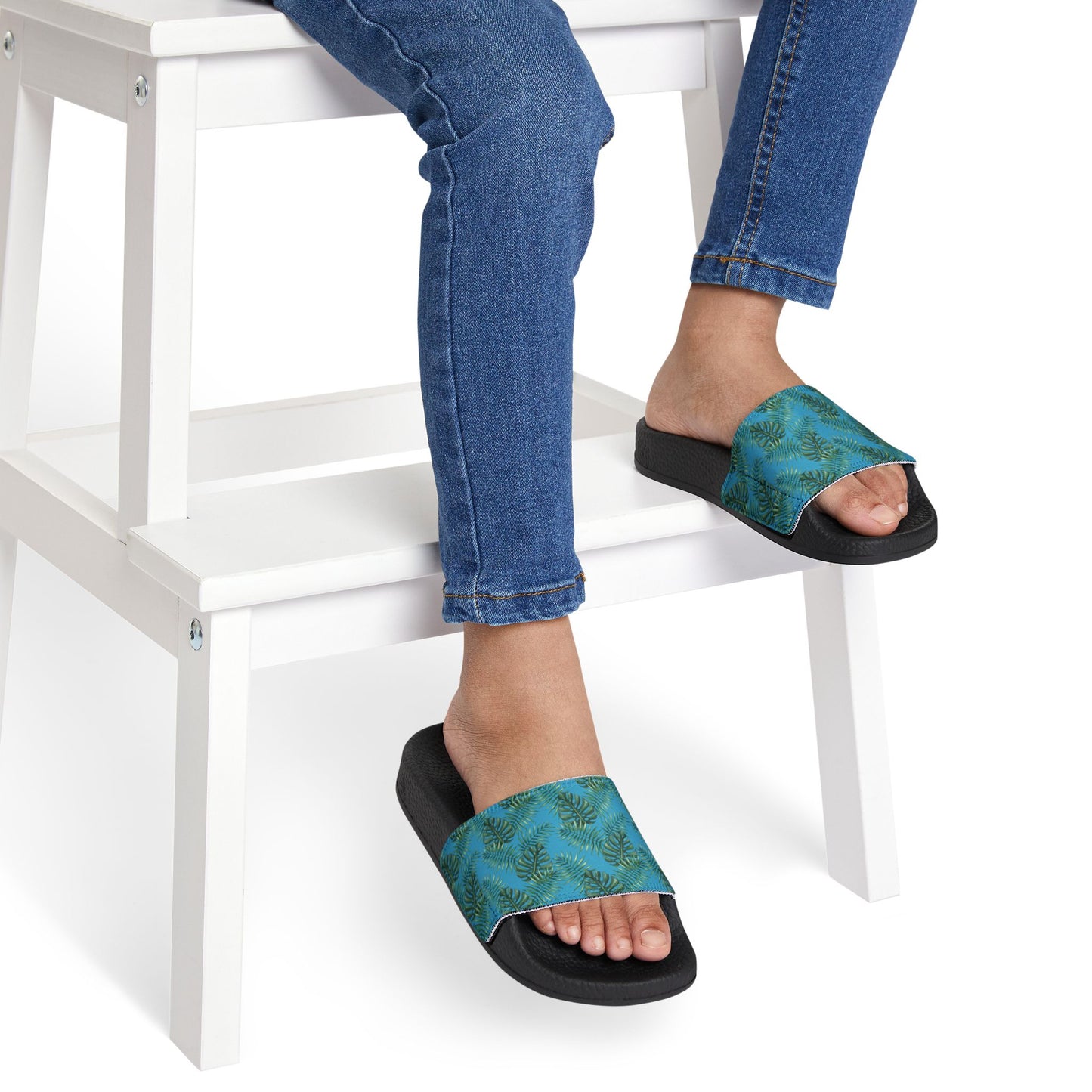 Tropical Bliss Turquoise Youth Removable-Strap Sandals