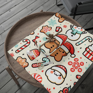 Wrapping Papers - Cream Ginger Bread Holiday Collection - Matte or Glossy Finish - 90gsm Paper
