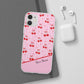 Personalized Cherry Blossom Dreams Flexi Case — Pink Retro Cherry iPhone® 7/8, 11, 12, 13, 14, 15, 16, 17, X/XS, SE, XR, Mini, Pro, Pro Max, Plus Cases.