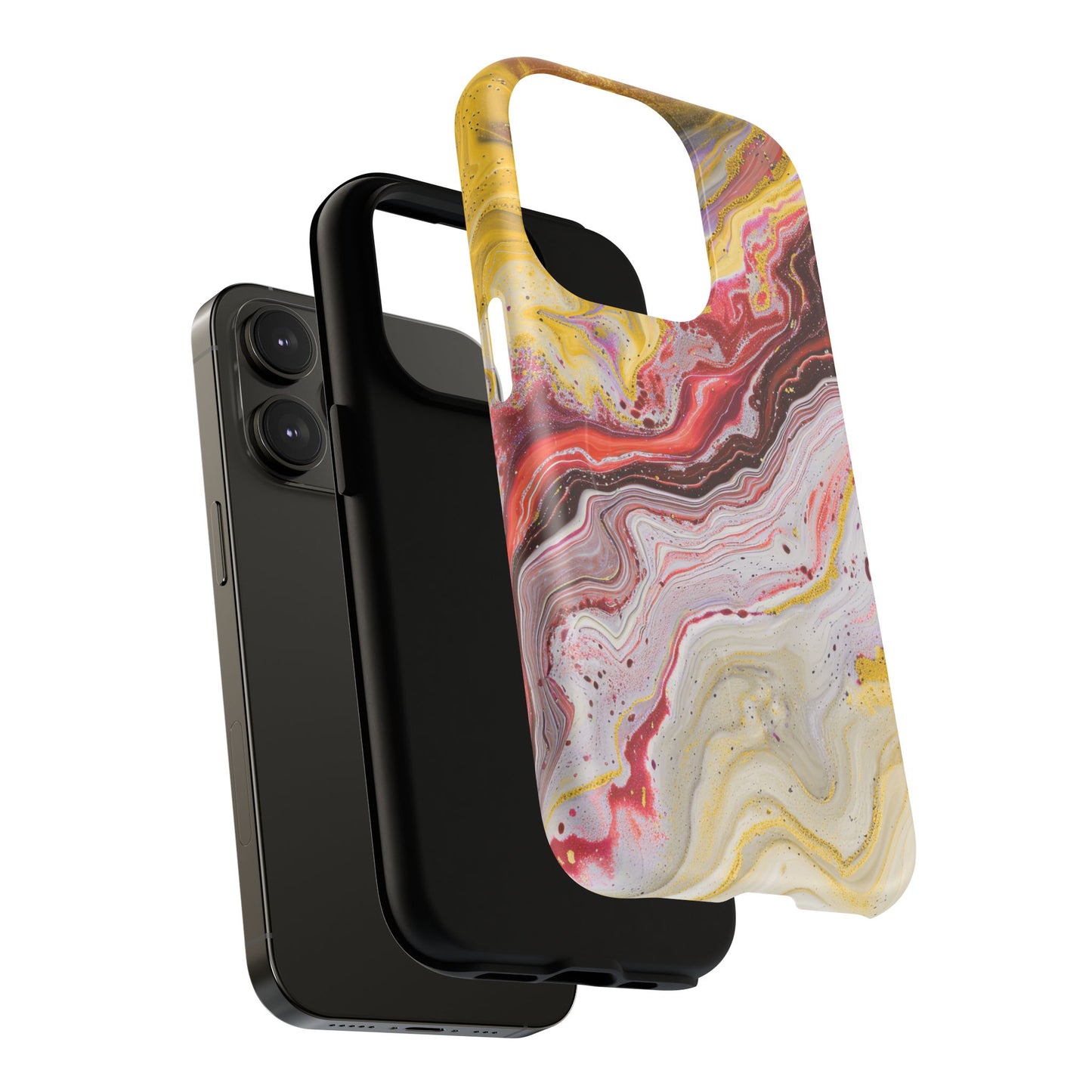 Colorful Red Marble iPhone Case, Tough Magnetic Cases, Stylish iPhone Protection, Unique Gift for iPhone Lovers, iPhone Accessories
