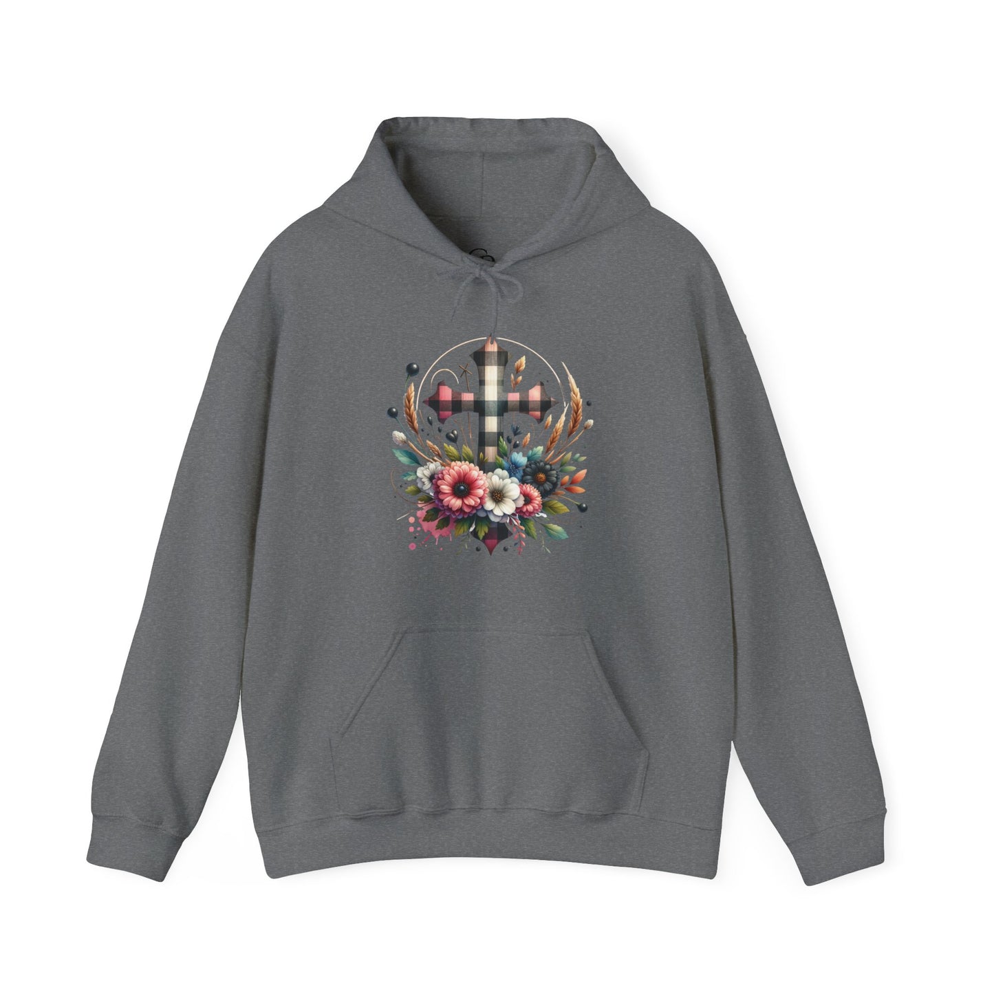 Faith and Floral Cross Unisex Gildan Hoodie Sweatshirt