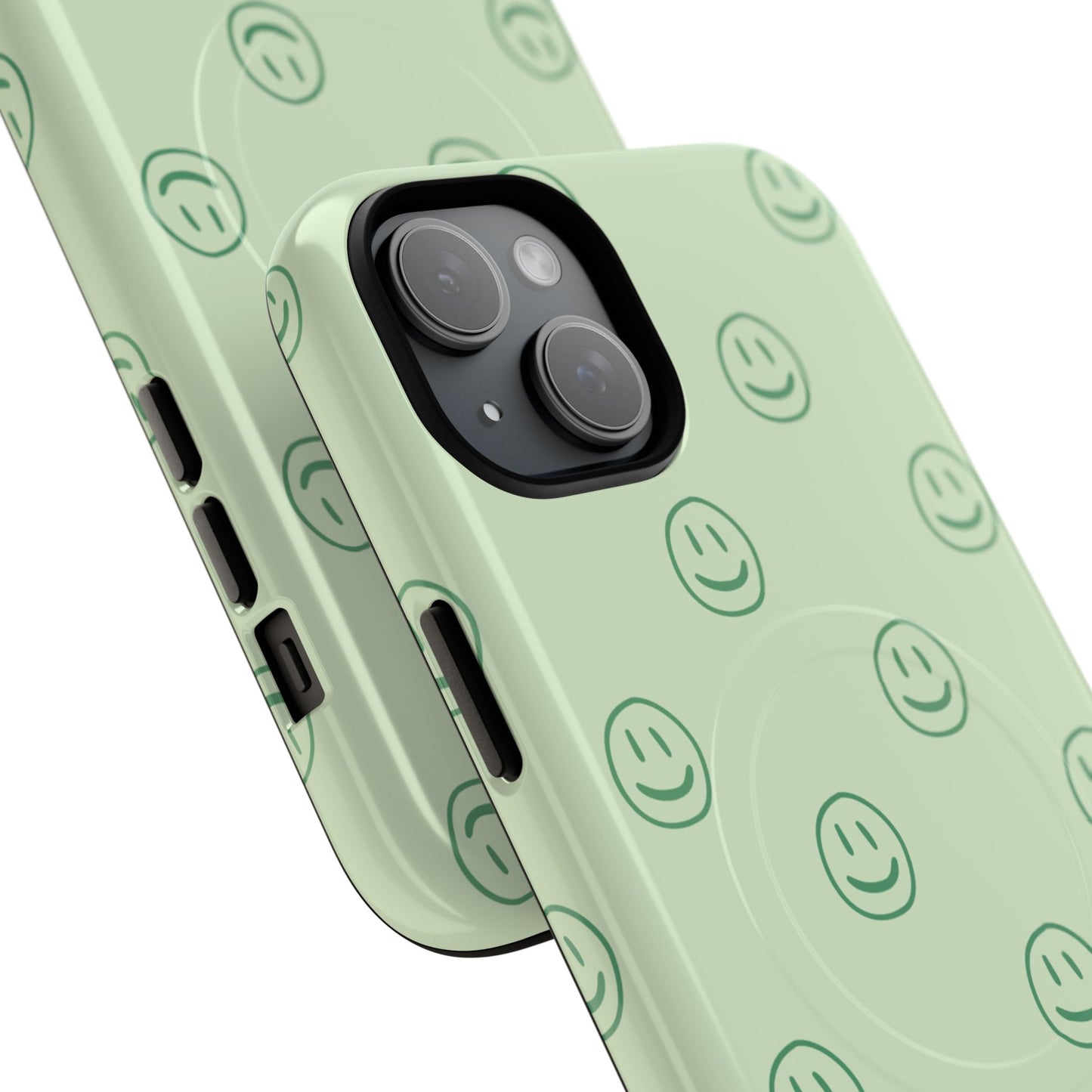Green Smiley Face Magnetic iPhone Case