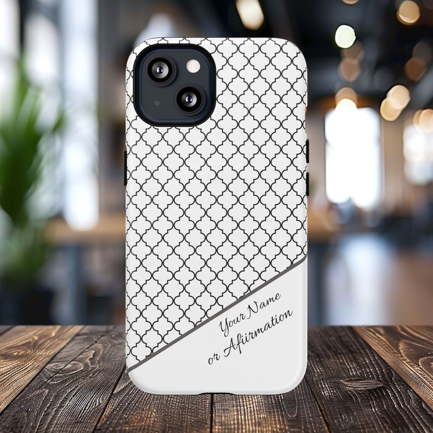 Personalized Casablanca Charm Tough MagSafe Magnetic Case, Modern Design, Gift for Him/Her, Holiday Gift, Monochrome iPhone Case