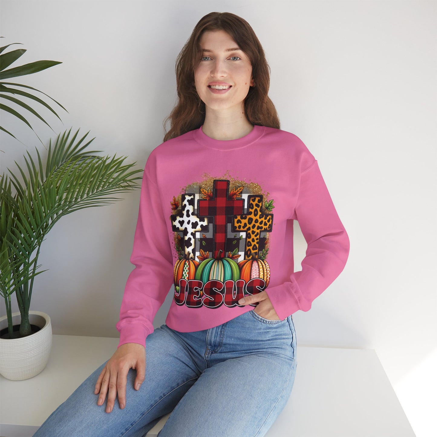 Faithful Harvest Cross Unisex Heavy Blend™ Crewneck Sweatshirt