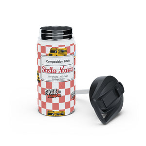 Personalized Red Schoolyard Chic Inspired Stainless Steel Water Bottle for Kids, Eco-Friendly Drinkware, Back to School, Teacher Gifts