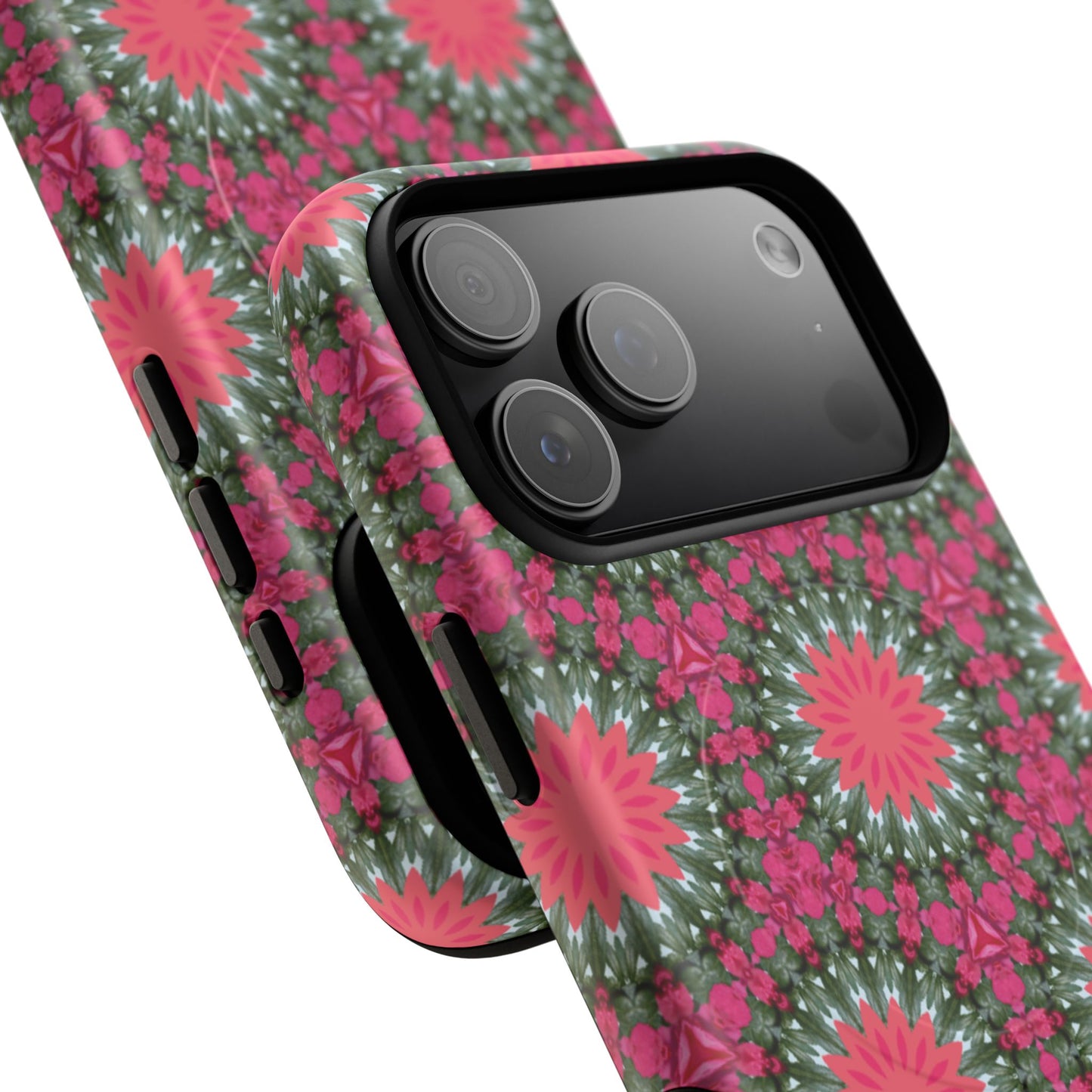 Floral KaleidoBloom iPhone Case, Tough Magnetic Cases, Floral iPhone Cover, Stylish Tech Accessory, Durable Design, Vibrant Gift Idea
