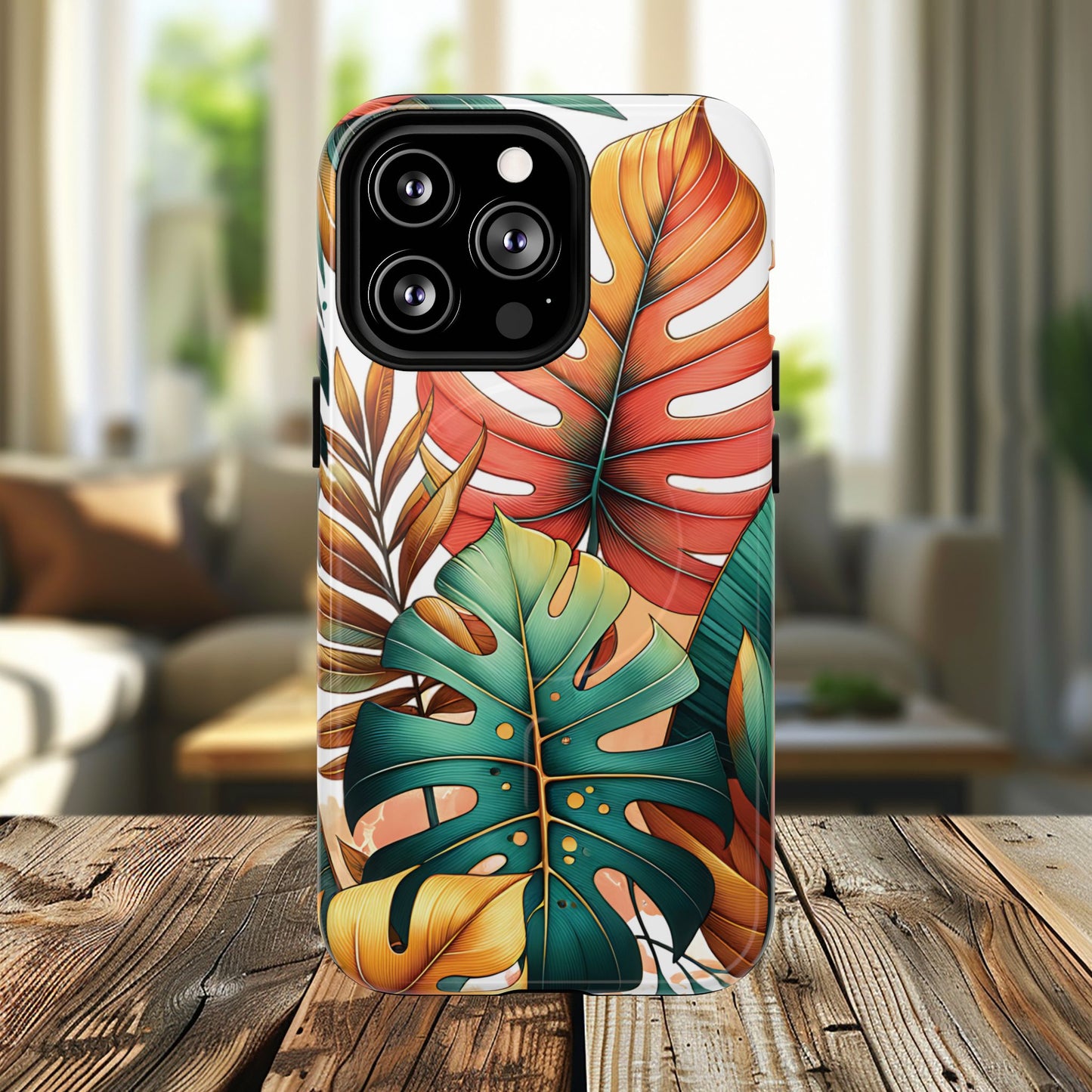 Tropical Monstera Leaf Phone Case - Stylish Tough Magnetic Cases, Floral Protection, Summer Vibe, Gift for Nature Lovers, Trendy Mobile Accessories