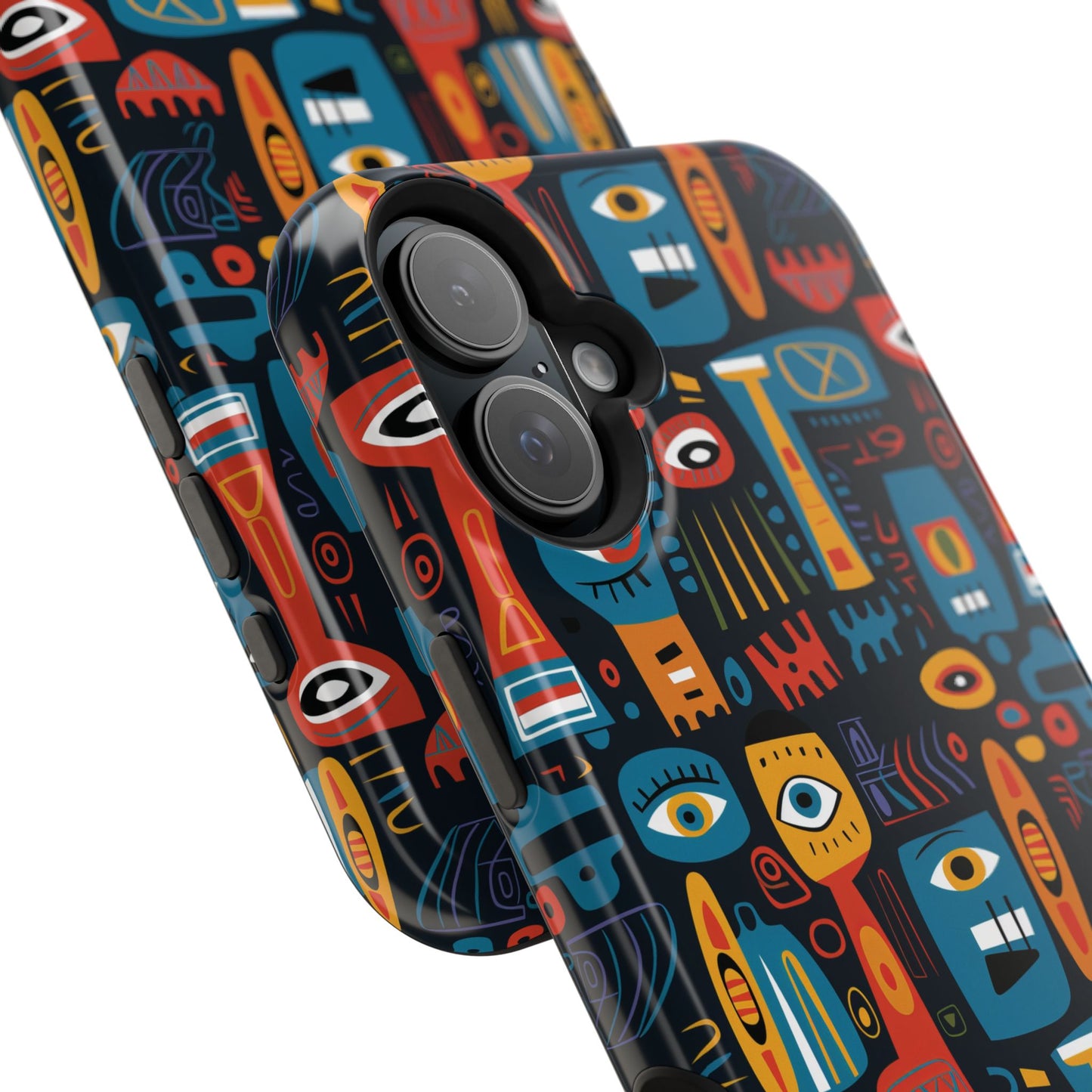 Personalized Colorful Abstract Faces Clear Impact-Resistant Case