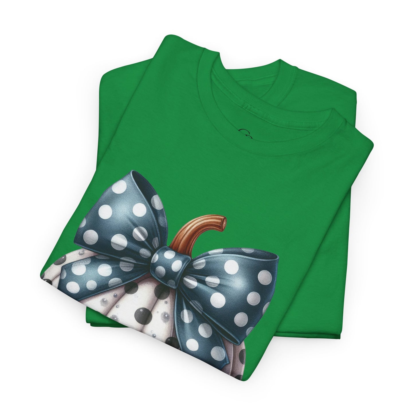 Polka Dot Pumpkin Charm Unisex Heavy Cotton Tee