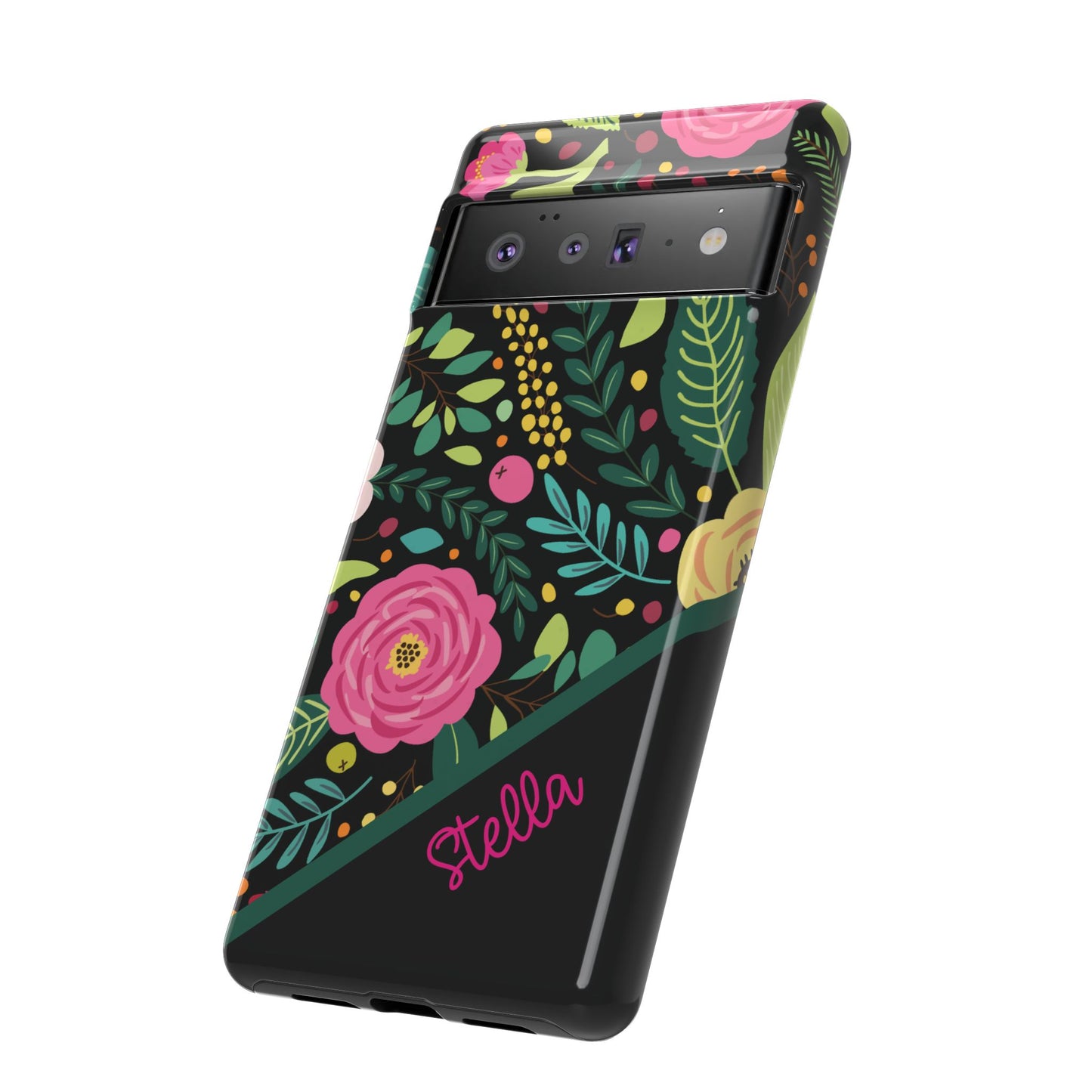 Personalized Floral Fantasy Samsung and Google Pixal Phone Case – Personalized Tough Cases with Colorful Garden Design