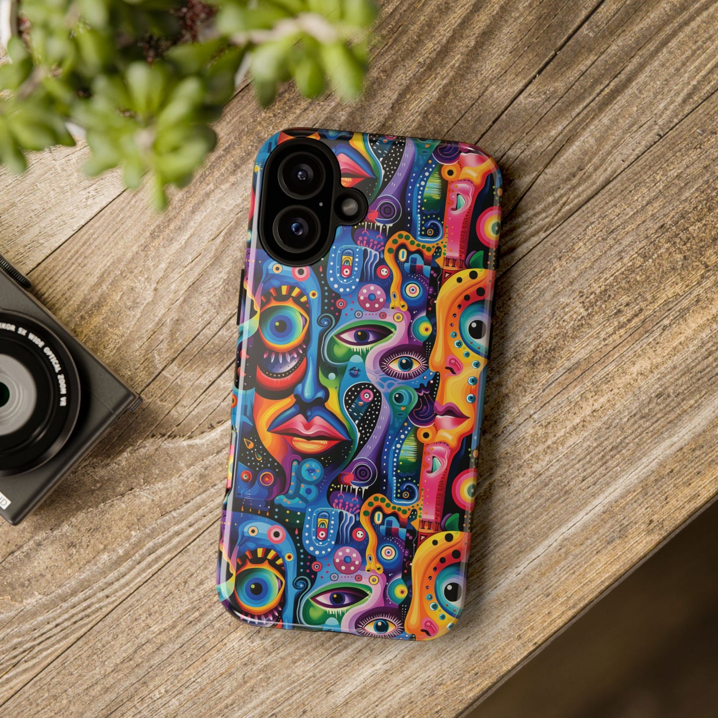 Psychedelic Visions Colorful Art iPhone Case - Tough Cases with Vibrant Abstract Design