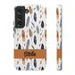 Personalized Whispering Feathers Samsung, Google Pixel and iPhone Case, Custom Name Case.