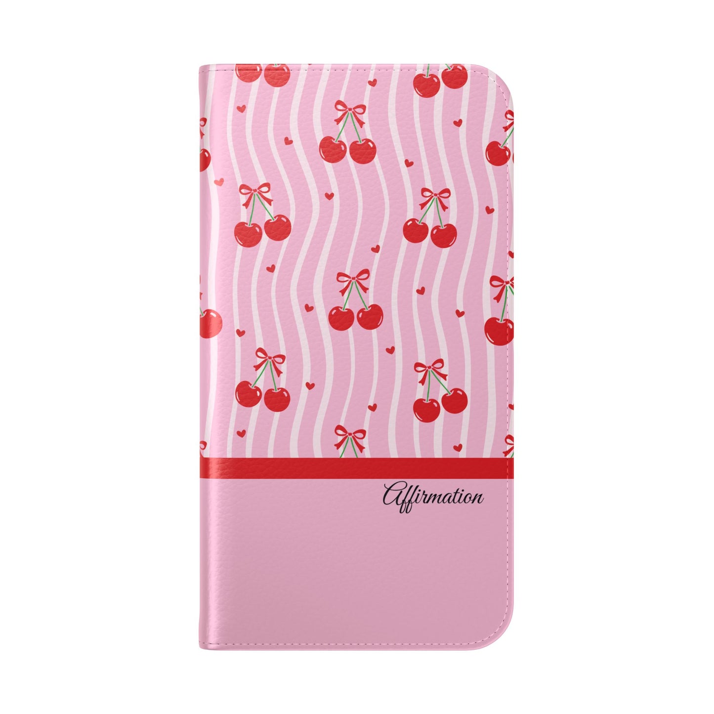 Personalized Cherry Blossom Dreams Flip iPhone and Samsung Cases — Wallet Folio with Name & Affirmation.