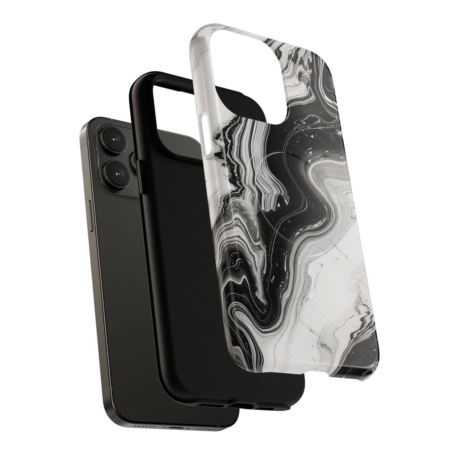 Black Marble Magnetic iPhone Case for Tough Protection, Stylish iPhone Mobile Accessory, Fashionable Gift, Unique Marble iPhone Design, Durable Smartphone Cover