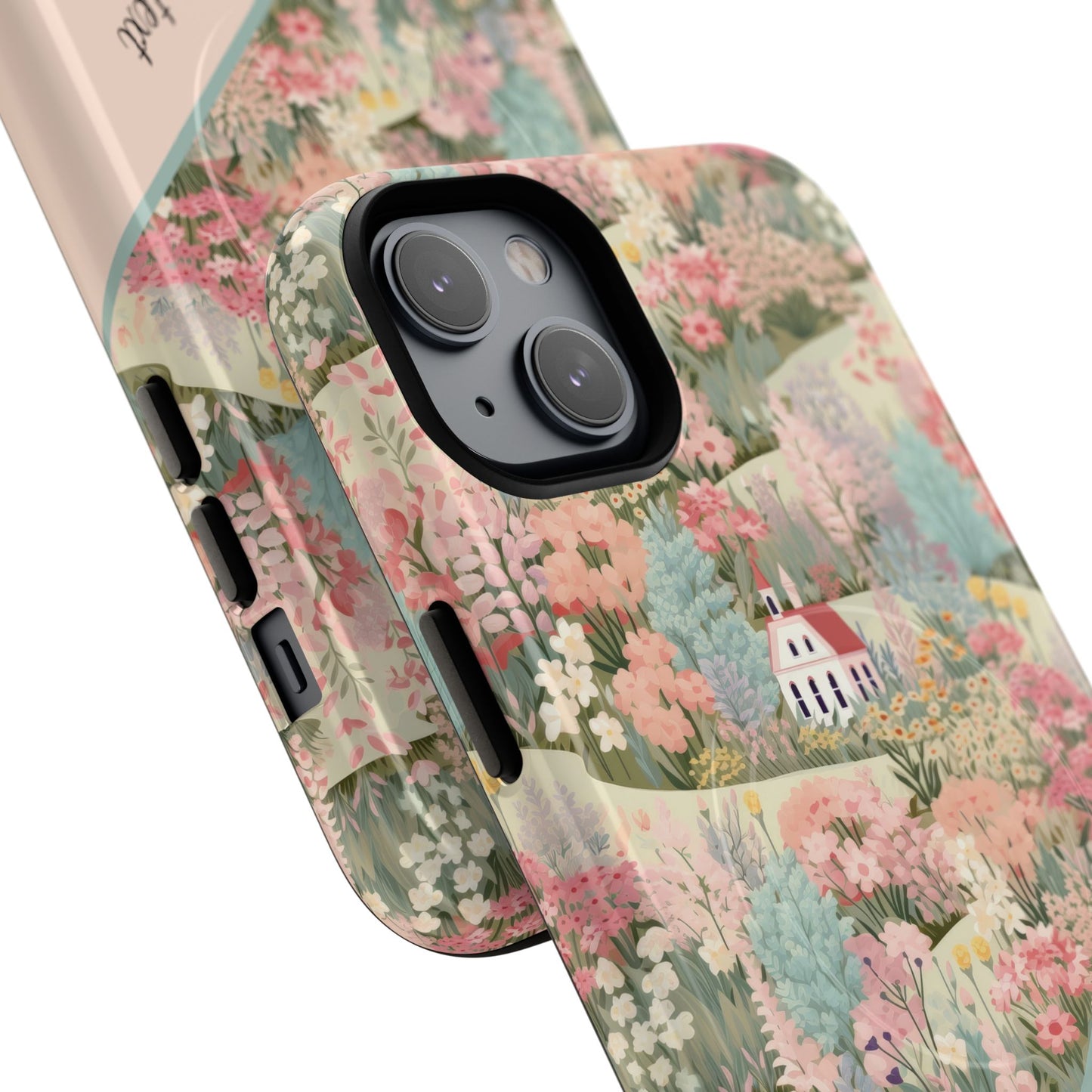 Blush Bloom Village Tough Magnetic MagSafe®Case, Durable Protection, Unique Gift for Nature Lovers,  iPhone® 13, 14, 15, 16, 17, Pro, Pro Max, Plus Cases.