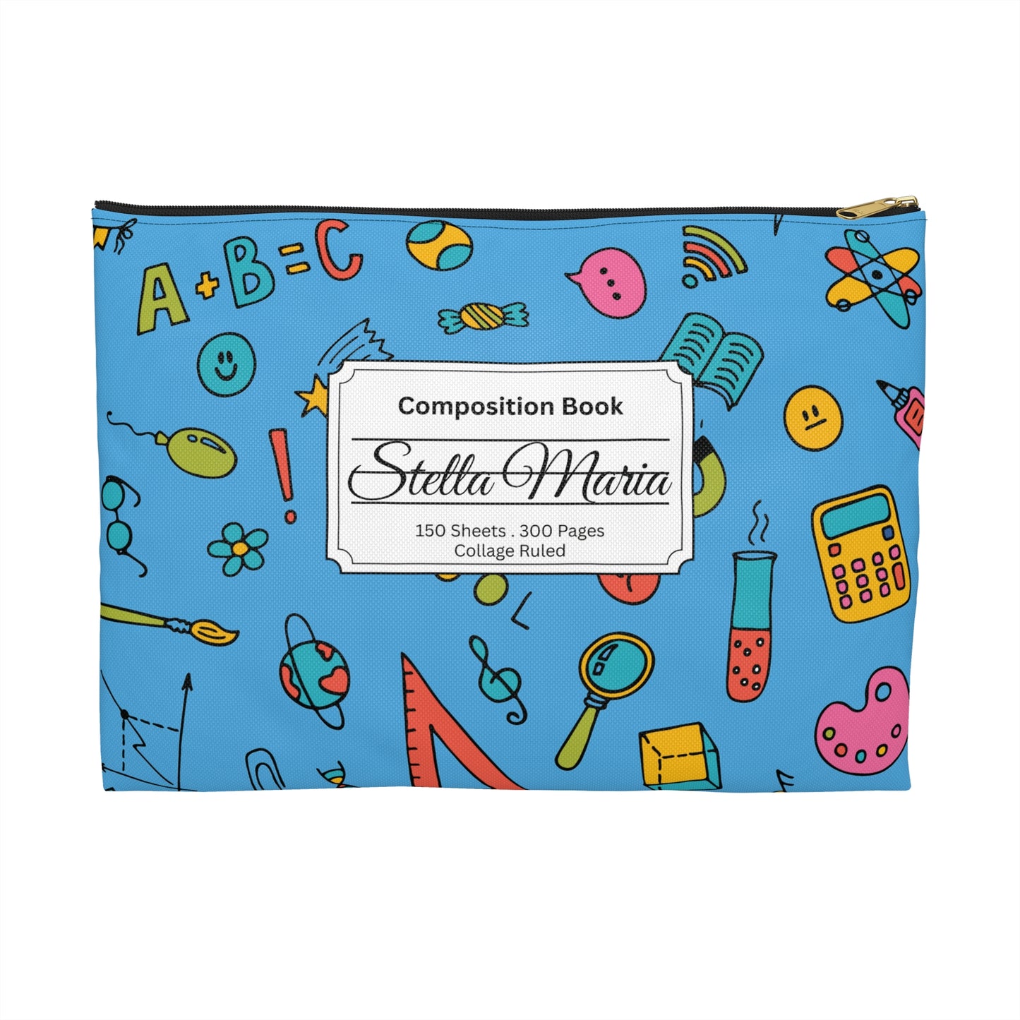 Personalized Classroom Couture Composition Book Inspired Accessory Pouch, Kids School Supplies, Classroom Organizer, Teacher Gift, Fun Stationery Case, Back to School