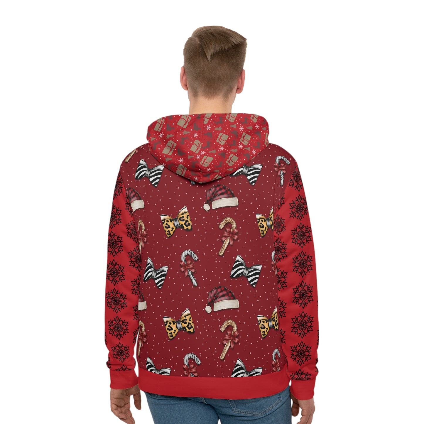 That Ugly Christmas Men's Hoodie with All-Over Print Design - Silky Smooth Polyester Fabric