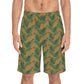 Brown Tropical Bliss Men's Board Shorts (AOP)- (PY)