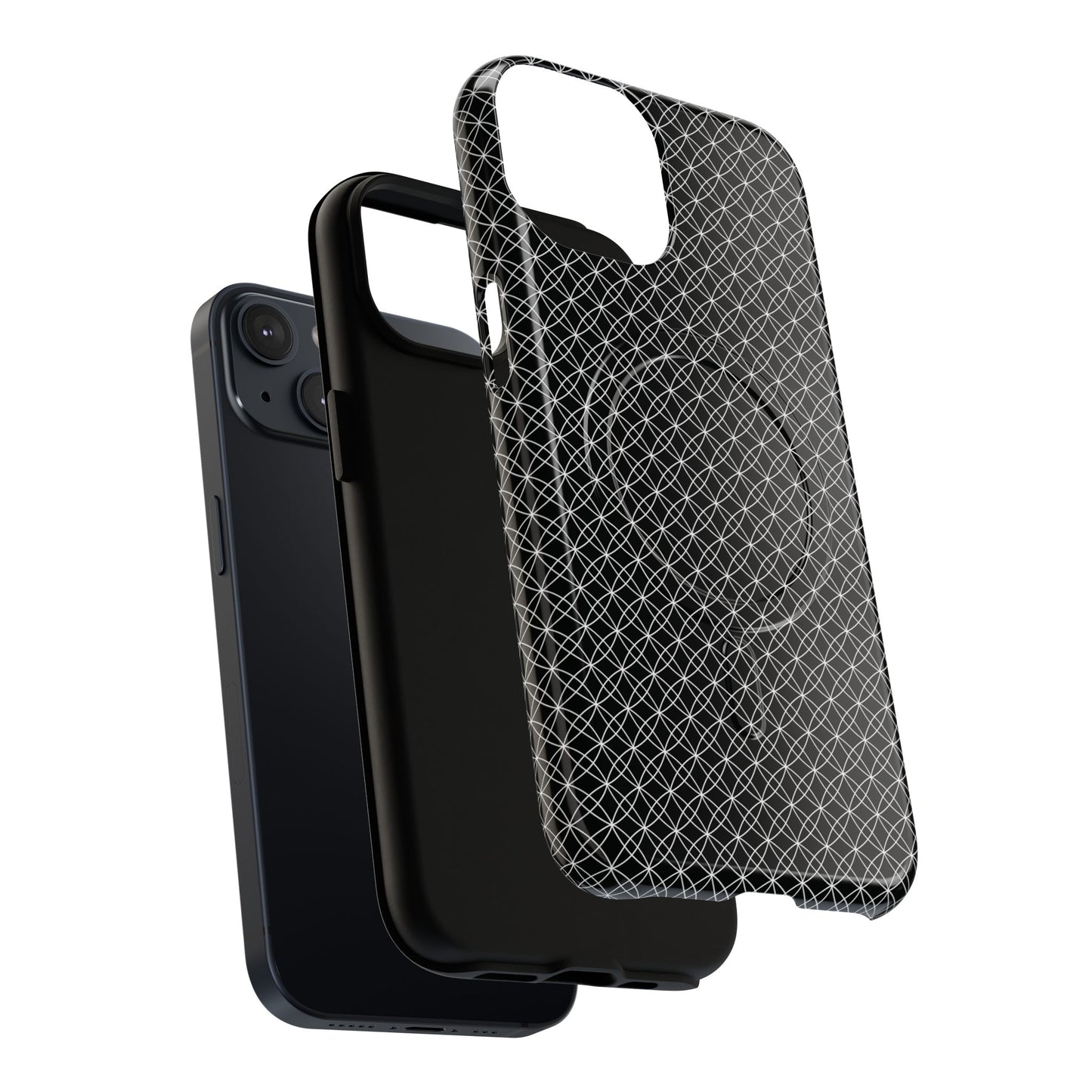 Urban Lattice Tough Magnetic iPhone Case, Stylish Protective Cover, Tech Gift for Him/Her, Durable Everyday Use, Trendy Mobile Accessories