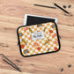 Personalized Orange Schoolyard Chic Laptop Sleeve with Composition Book Inspired Design, Customizable Tech Case, School Supplies, Gift for Students, College Essentials, Back to School
