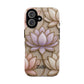 Personalized Lotus Floral Stained Glass Effect Tough Phone Case
