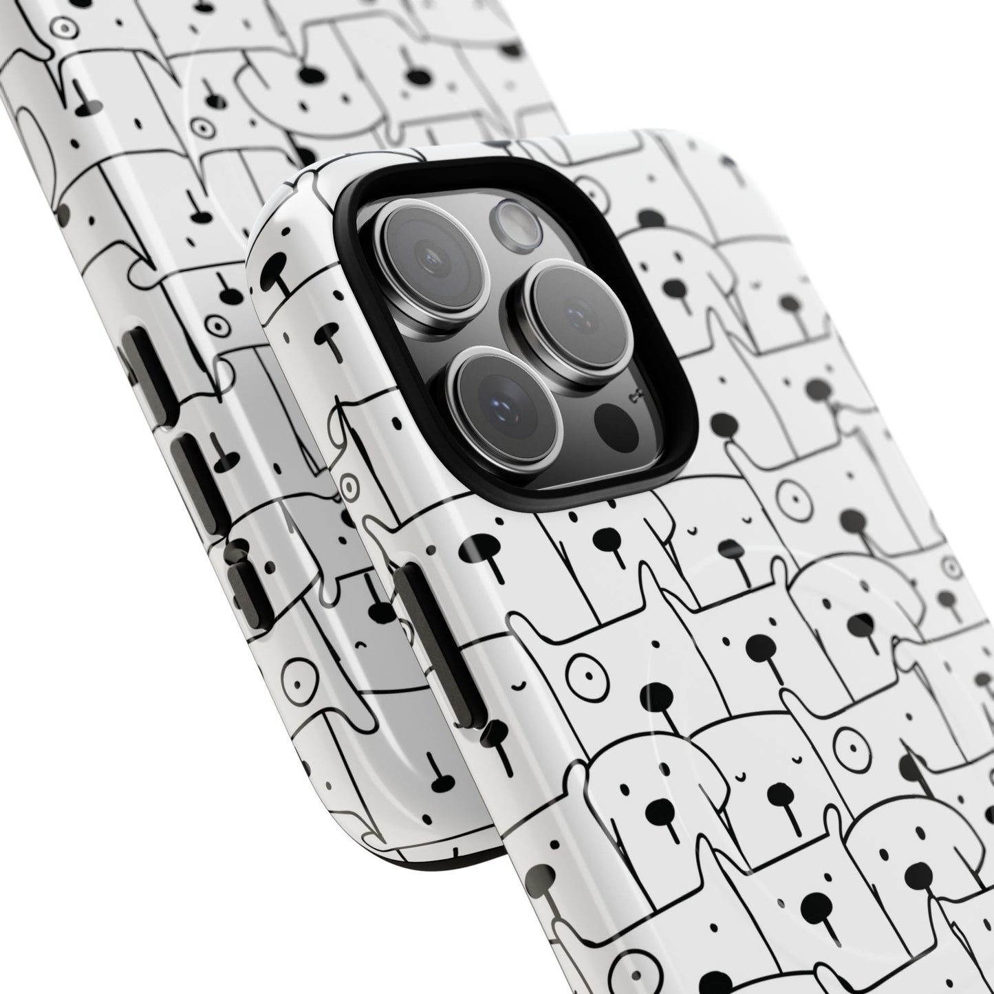 Cute Woof Line-Up iPhone Case, Tough Magnetic Case for Pet Lovers, Stylish Phone Accessory, Gift for Dog Owners, Protective Pet Case